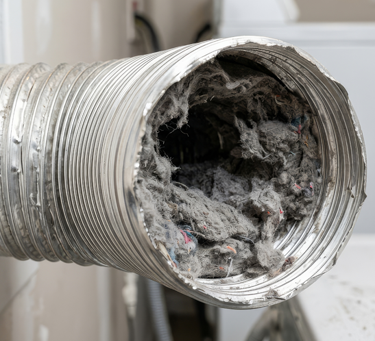 Dryer vent fire hazard caused by lint buildup