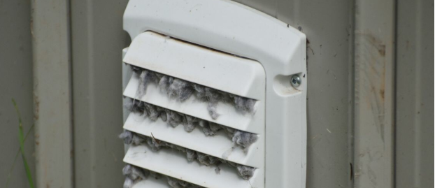Clogged dryer vent creating a potential fire hazard